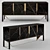 Modern Prisma Wood & Glass Sideboard 3D model small image 1