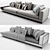 Minimalist White Sofa Set 3D model small image 3