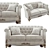 Elegant Carpanese Double Sofa 3D model small image 1