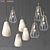 Elegant Brass Pendant and Chandelier Set 3D model small image 1