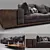 Luxury Velvet Sofa 3D model small image 2