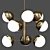 Stilnovo Brass Opaline Glass Chandelier 3D model small image 1