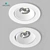 Matte White Recessed Rotary Lighting 3D model small image 1