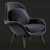 Luxe Velvet Swoon Armchair 3D model small image 2