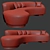 Modern Freeform Curved Sofa with Arm 3D model small image 2