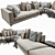 Sleek White Armrest Sofa: Minotti Arrangement 11 3D model small image 2