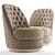 Elegant Leila Armchair 3D model small image 1