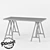 Davis Loft Table: Customizable, Solid Wood & Metal 3D model small image 2