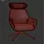 Brady Swivel Lounge Chair 3D model small image 3