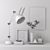 Elegant Monochrome Decor Set 3D model small image 3