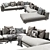 Modern Minotti White Sofa Set 3D model small image 2