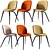 Elegant Beetle Chair: Upholstered & Wood Base 3D model small image 2