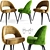 Modern Saarinen Wood Leg Side Chair 3D model small image 1