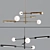 Sleek Nordic Chandelier 3D model small image 1