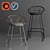 Rolf Metal Bar Stool Chair: Modern Iron Steel Frame 3D model small image 1