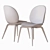 Beetle Chair: Wood Base Elegance 3D model small image 3