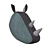 Softheads Rhino Head: Decorative Fabric Art 3D model small image 2