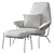 Sleek Mid-Century Hai Chair 3D model small image 3