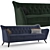 Stylish Flyme Sofa: Blue & Green 3D model small image 1