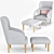 Elegant Kamal Armchair: Stylish Design in Compact Dimensions 3D model small image 2