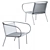 Minimalist Metal Lounge Chair 3D model small image 2
