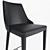 Modern Black Leather Bar Stool 3D model small image 2