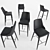 Modern Black Leather Bar Stool 3D model small image 3