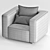 Andreu World DADO BU0320 Fabric Armchair 3D model small image 3