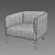 Restoration Hardware Morgan Leather Barrelback Chair 3D model small image 3