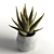 Realistic Faux Aloe Plant in Pot 3D model small image 1