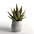 Realistic Faux Aloe Plant in Pot 3D model small image 3