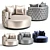 Modern 3D Oscar Loveseat: 3 Colours 3D model small image 1