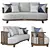 Stylish Oddiyana Sofa - 200cm 3D model small image 1