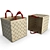 Braided Rattan Basket: Versatile Bathroom Accessory 3D model small image 1