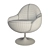 Modern Leather Swivel Armchair 3D model small image 2