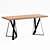Handmade Solid Wood Table with Metal Legs 3D model small image 1