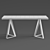 Handmade Solid Wood Table with Metal Legs 3D model small image 2