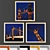 Modern Picture Set: 3 Artworks, 5 Frame Options 3D model small image 1