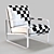 Sleek Leather Armchair with Steel Frame 3D model small image 3