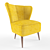 Midcentury Accent Chair with Angled Back 3D model small image 1