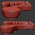 Elegant FreeForm Curved Sofa 3D model small image 2