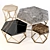 Modern Hexagonal Marble Coffee Table: Susanne by Ulivi Salotti 3D model small image 1