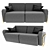 Modern Minimalist Metal Sofa 3D model small image 1