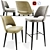 Elegant Astor Dining Set: Chair & Bar Stool 3D model small image 1