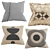 Elegant Gold & Black Decor Pillows 3D model small image 2