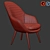 Contemporary Beige Armchair 3D model small image 3