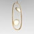 Modern Hoop Gold Pendant Light 3D model small image 1