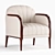 Elegant Parigi Lounge Chair 3D model small image 1