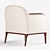 Elegant Parigi Lounge Chair 3D model small image 2