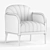 Elegant Parigi Lounge Chair 3D model small image 3